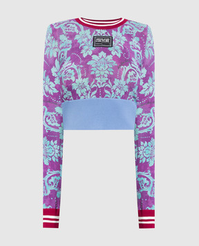 Versace Jeans Couture Фиолетовый джемпер в узор Tapestry Couture 73HAFM26CM08H