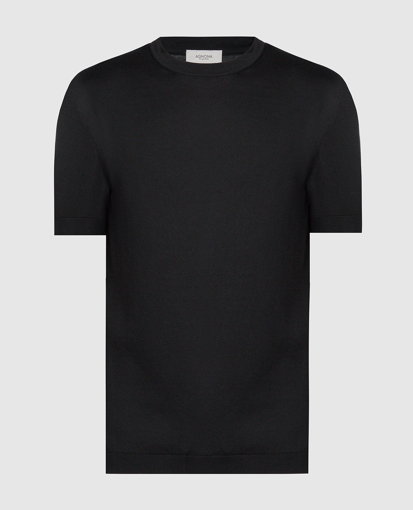 Black T-shirt with silk