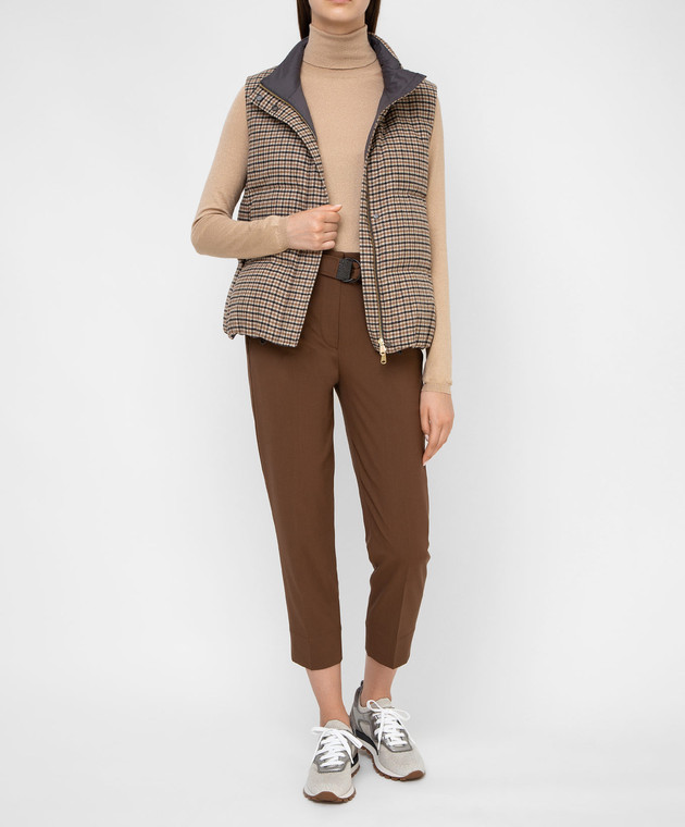 Brunello Cucinelli Бежевый пуховой жилет из шерсти MB5838819 изображение 2