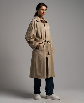 Maison Margiela MM6 Бежевый плащ с вышивкой логотипа S52AH0074S78550