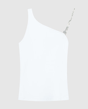 Givenchy Білий топ  в рубчик з ланцюжком BW617Q3YK5