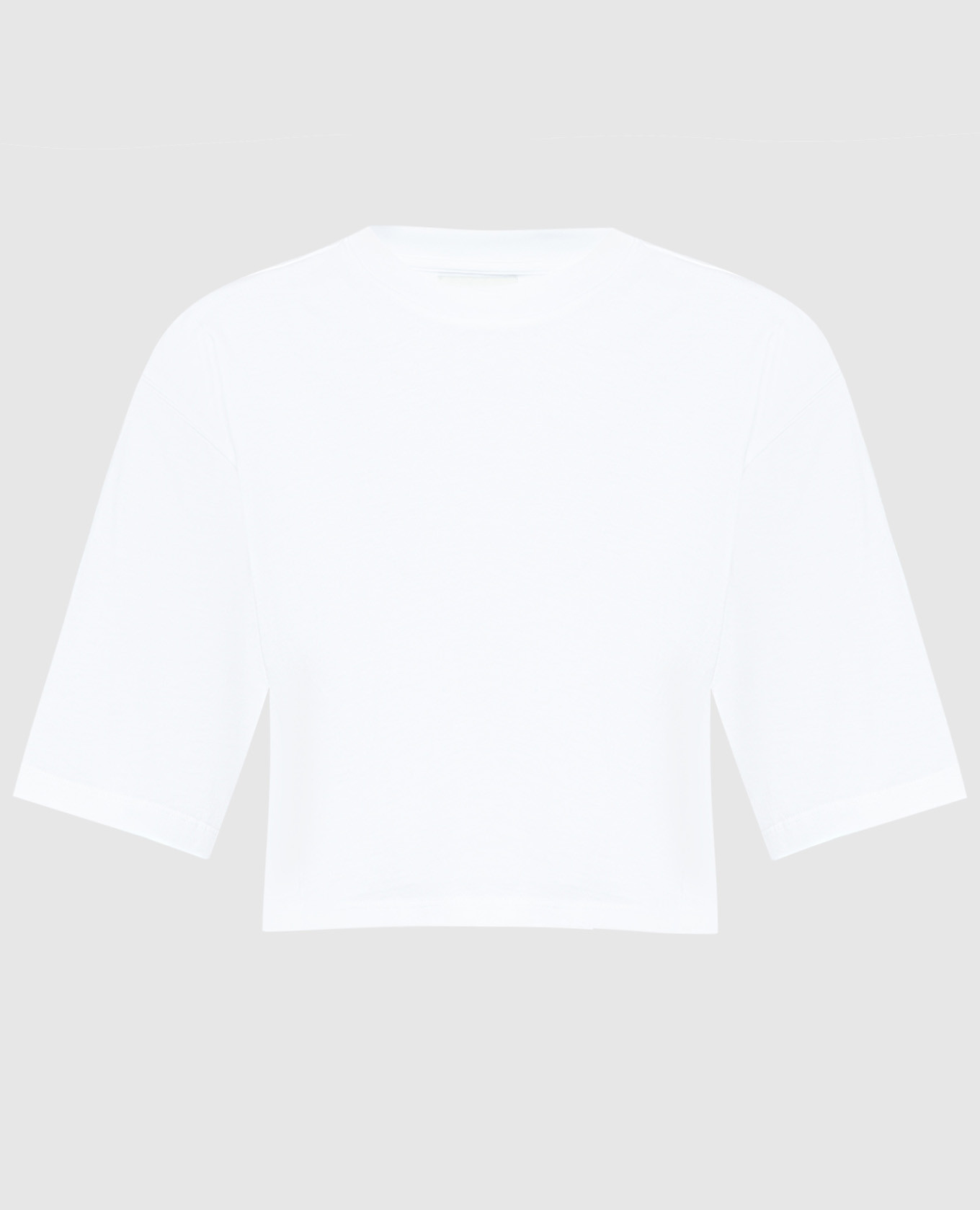 White cropped GUPO logo t-shirt