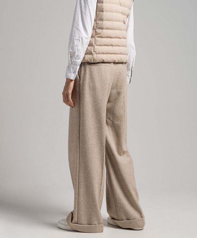 Brunello Cucinelli Beige pants in a pattern with lapels MQ474P8492 image 4