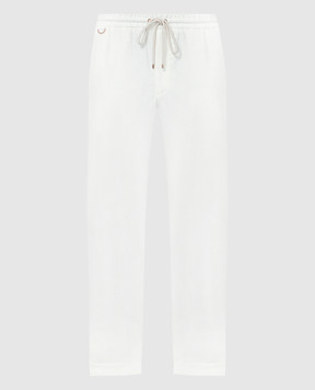Agnona Білі штани з коноплями та вовною T706U6YU3032