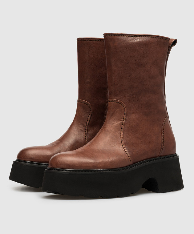 N21 Brown leather boots 23ISP04540454 image 2