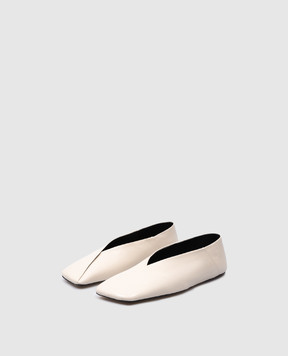 Jil Sander Бежевые кожаные балетки J57WZ0001P6521