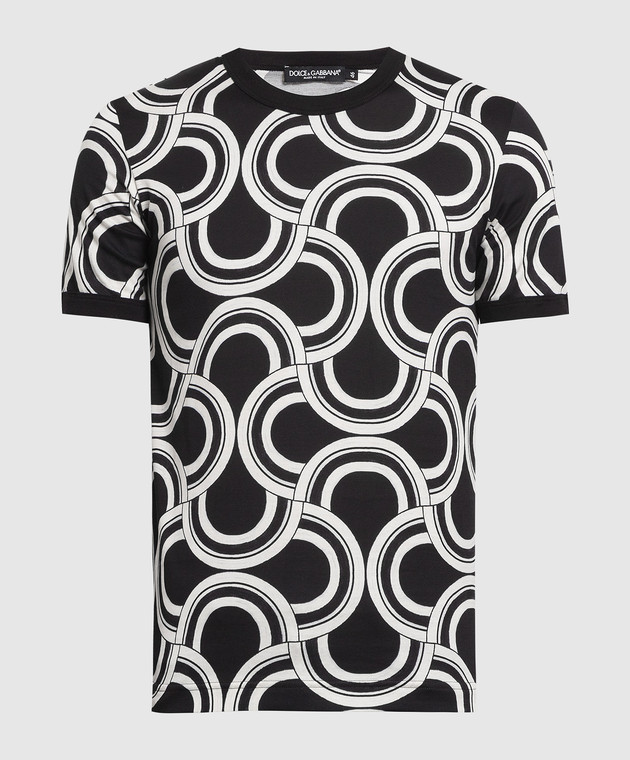 Dolce&Gabbana Black t-shirt with contrasting print G8HI7TG7SJZ