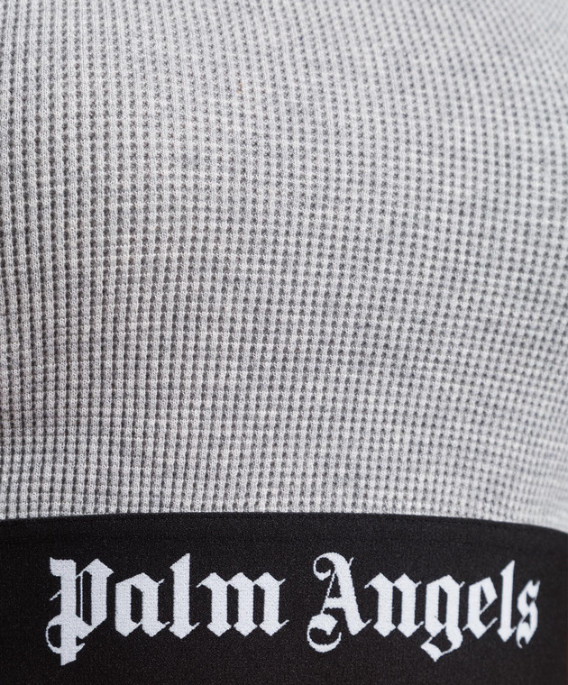Palm Angels Серый топ с контрастным принтом логотипа PWAD039F22JER001 изображение 5