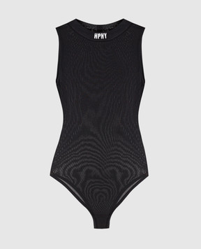 Heron Preston Black bodysuit with contrasting HPNY logo embroidery HWDD024C99JER002