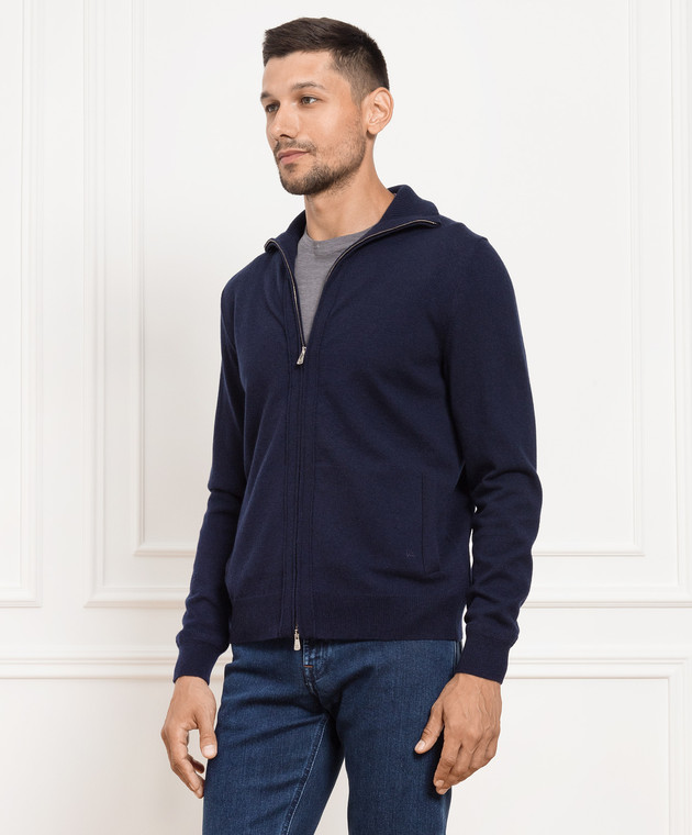 ISAIA - Navy blue cashmere cardigan MG8039YP003 - buy with European ...