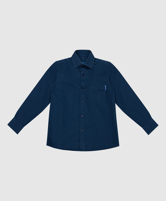 Stefano Ricci Children's blue shirt with peas YC004119SX1800