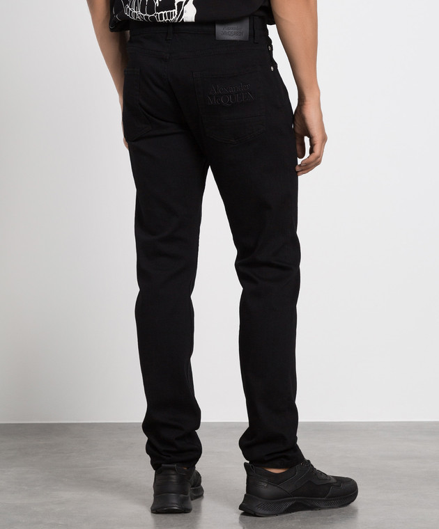 Alexander McQueen Чорні джинси з вишивкою логотип. 683031QTY49 зображення 4