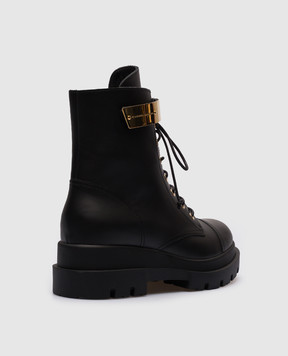 Giuseppe Zanotti Чорні шкіряні черевики з логотипом I270024