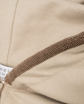 Brunello Cucinelli Детская бежевая спортивная кофта с цепочкой мониль BH827E263B