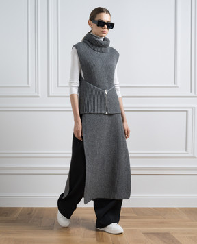 Jil Sander Сіра сукня з вовни в рубчик J02CT0220J14511