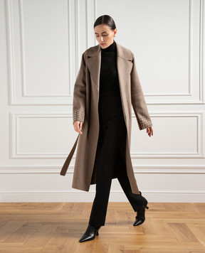 Max Mara Коричневе пальто Windsor з вовни WINDSOR
