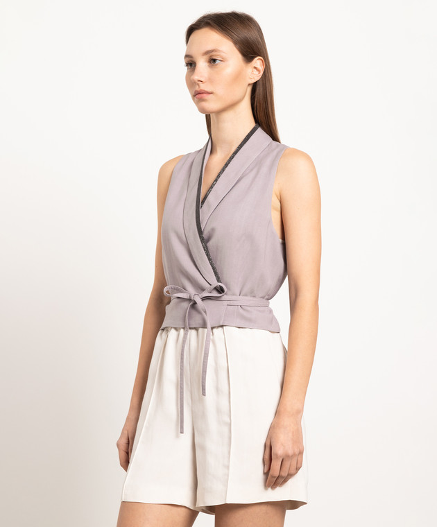 Brunello Cucinelli Фиолетовый жилет с цепочкой мониль MH1262933 изображение 3