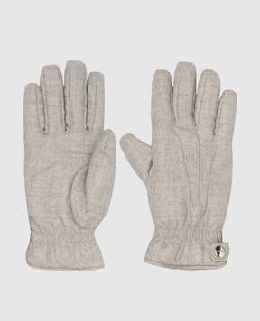 Enrico Mandelli Серые перчатки из шерсти и кашемира LESINA3821