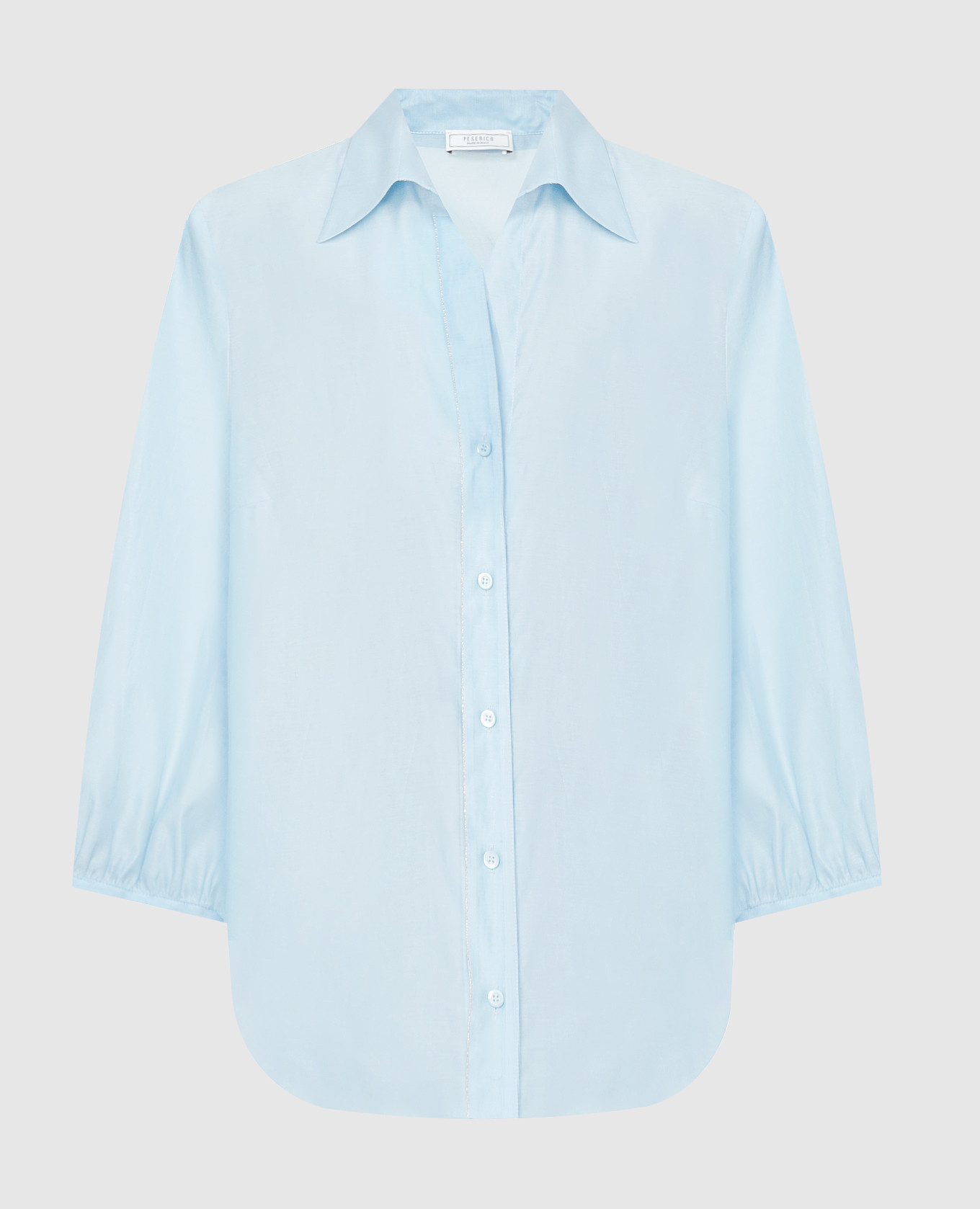 Голубая рубашка с шелком с цепочкой мониль