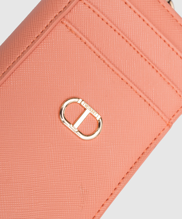 Twinset Pink purse with Oval T metal logo 231TQ740A изображение 4
