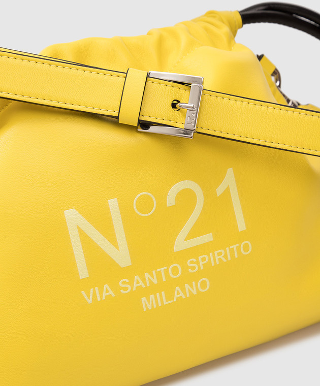 N21 Жовта шкіряна сумка-кісет Eva з логотипом 22EBP0901NP01 зображення 5