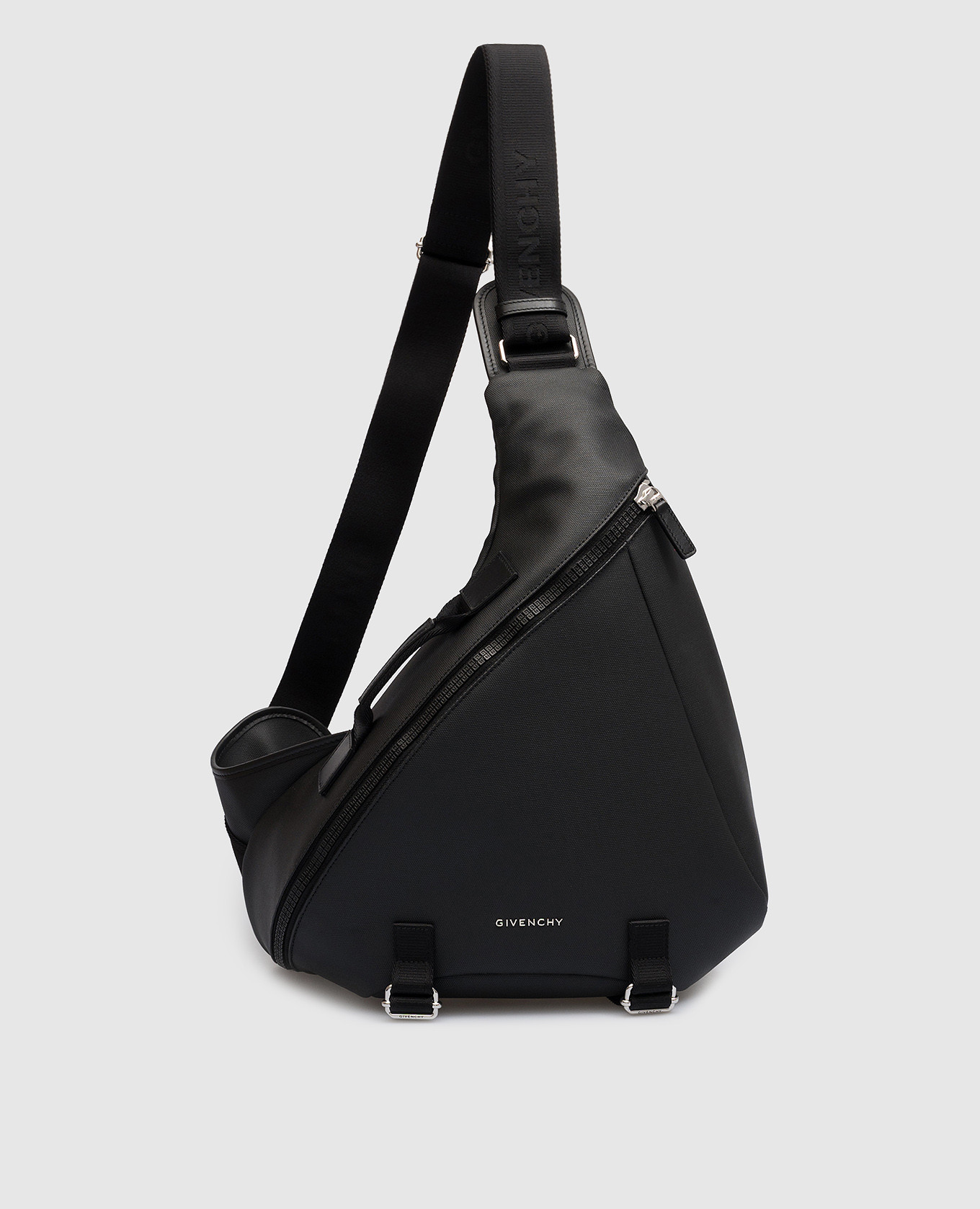 Черная сумка слинг Triangle с логотипом