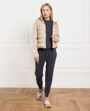 Brunello Cucinelli Синій джемпер з кашеміру з ланцюжком моніль M12186700