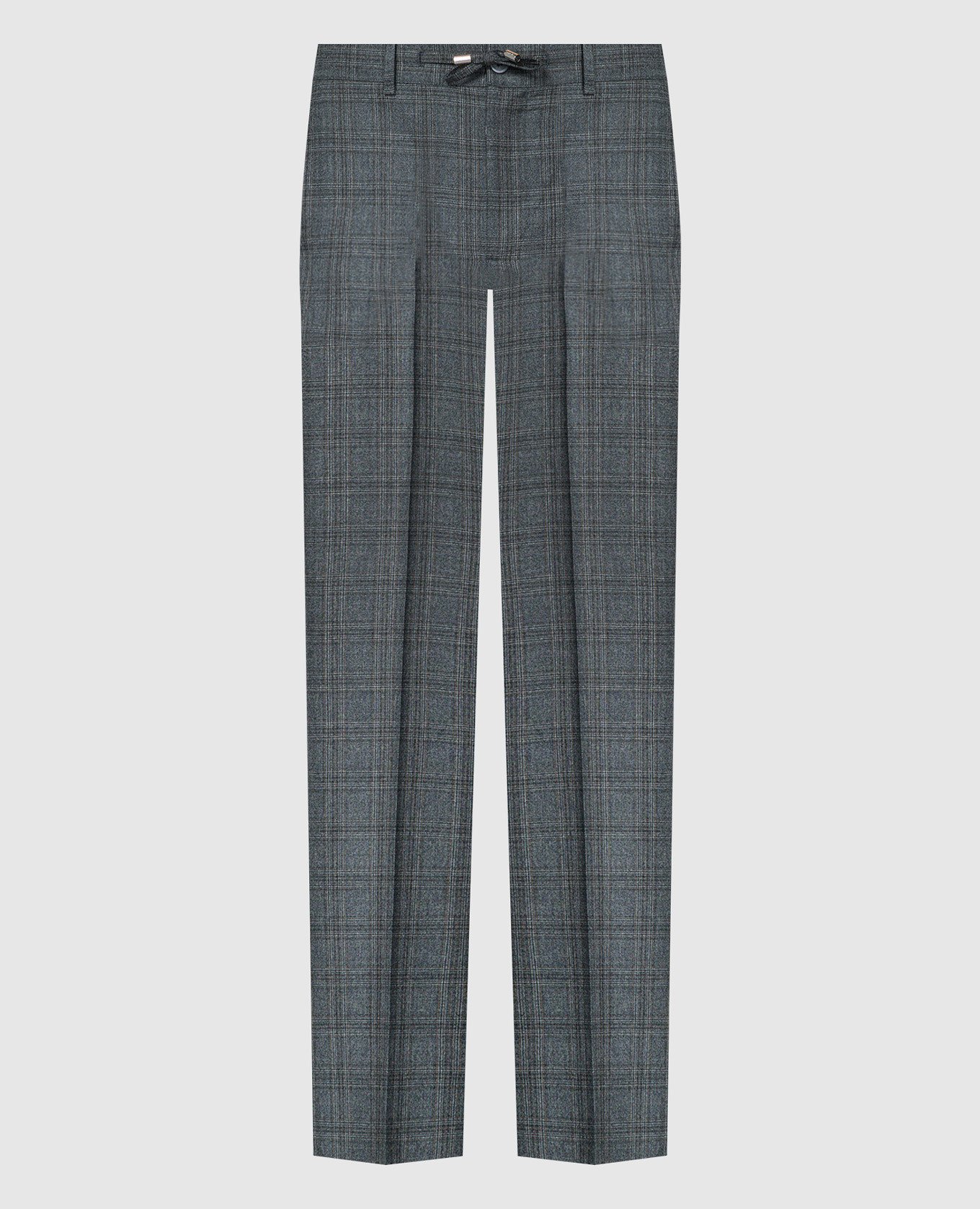 Gray checkered wool pants
