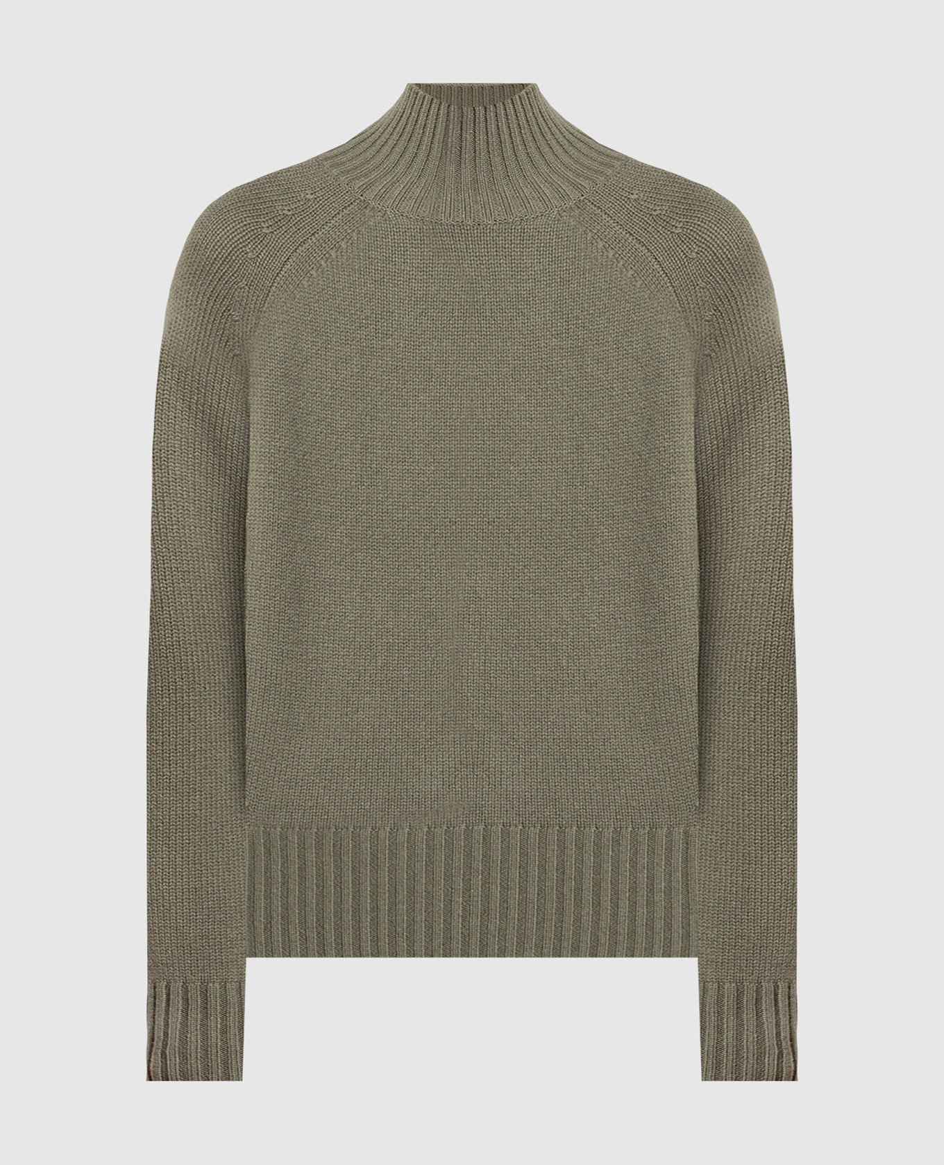 Green sweater in wool and cashmere with a textured pattern