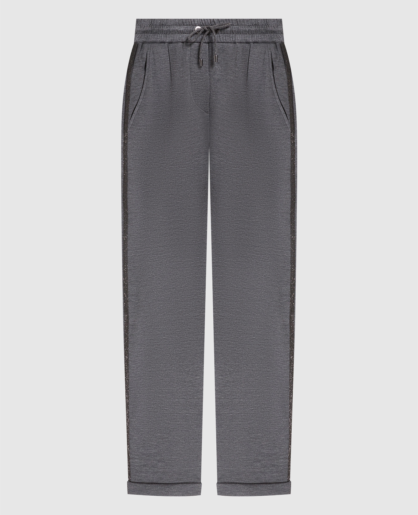 Gray sweatpants with monil chain