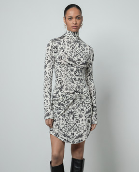 Off-White Біла сукня міні в принт Second Skin OWDB522S24JER001
