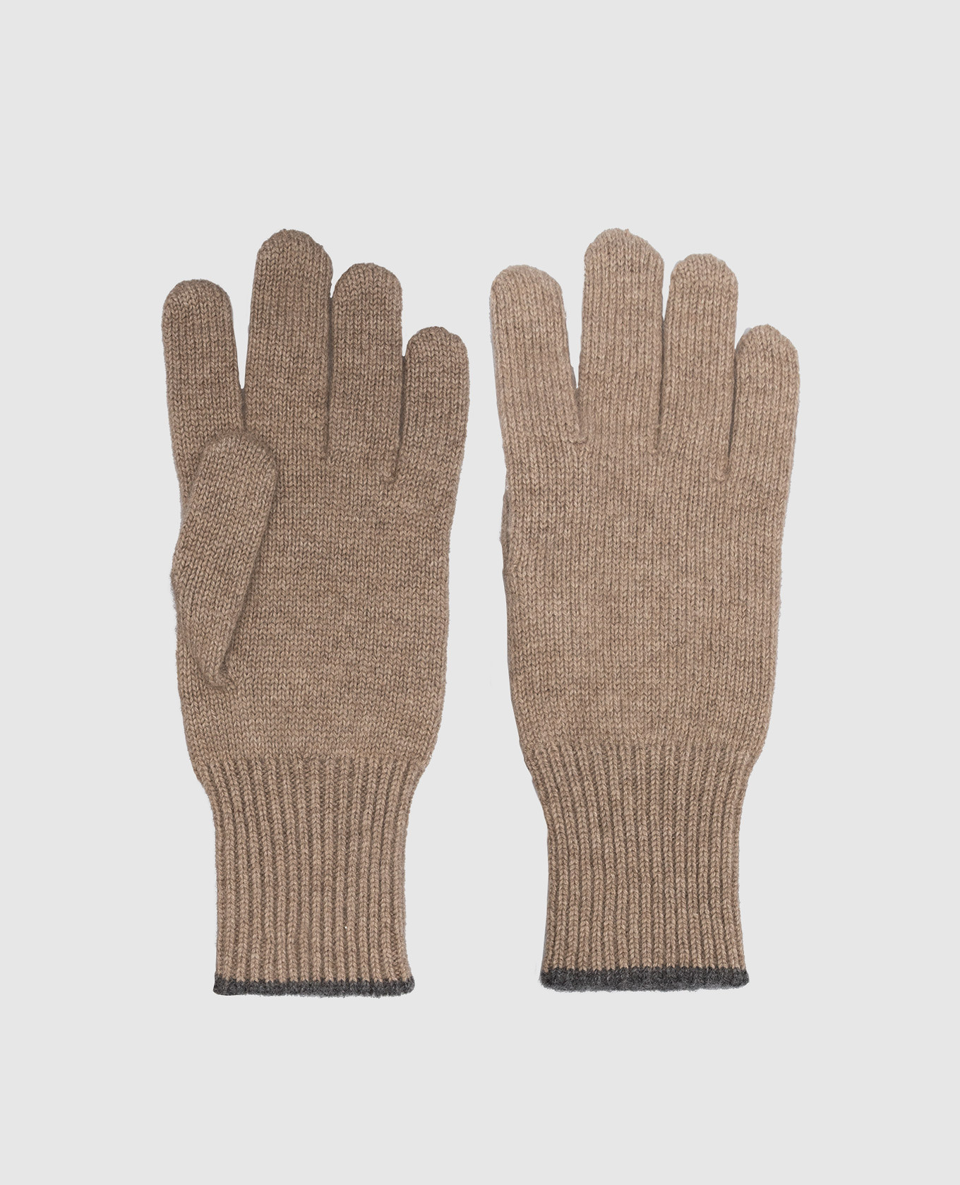 Бежевые перчатки из кашемира