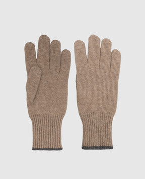 Brunello Cucinelli Бежеві рукавички з кашеміру M2293118