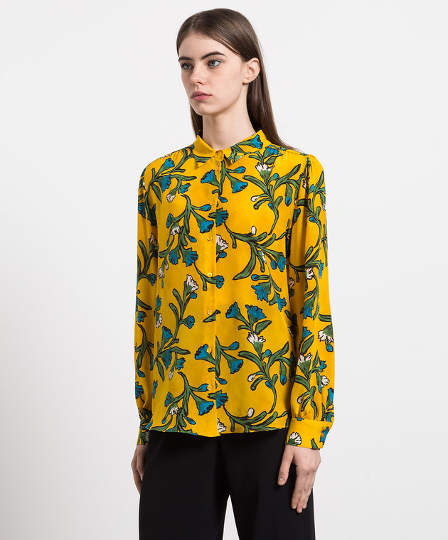 Max Mara Weekend - EPOPEA yellow shirt made of silk in a floral print ...