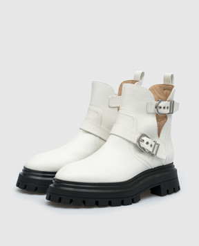 Stuart Weitzman Білі шкіряні черевики Mverick SF018