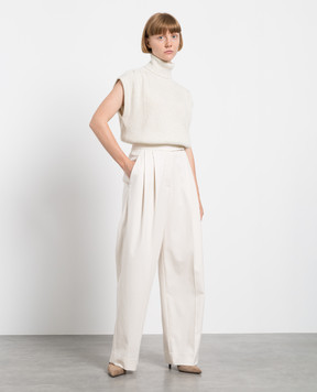 Brunello Cucinelli Белый гольф из шерсти и кашемира с пайетками MBM755903P