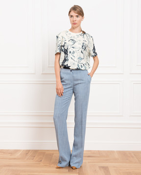 Etro Голубые брюки-клеш D13191486