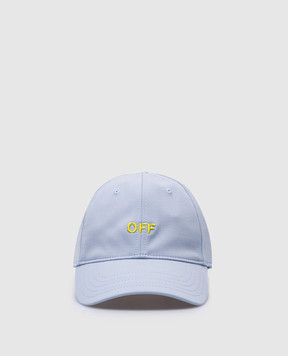 Off-White Блакитна кепка з контрастним логотипом OMLB052F23FAB031