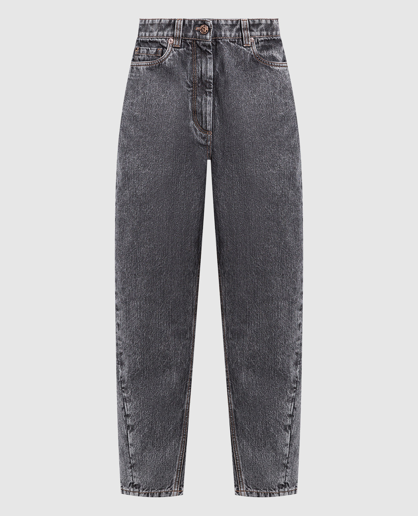 Темно-серые джинсы с эколатунью