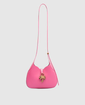 Palm Angels Рожева шкіряна сумка-хобо з логотипом PWNN006S23LEA001