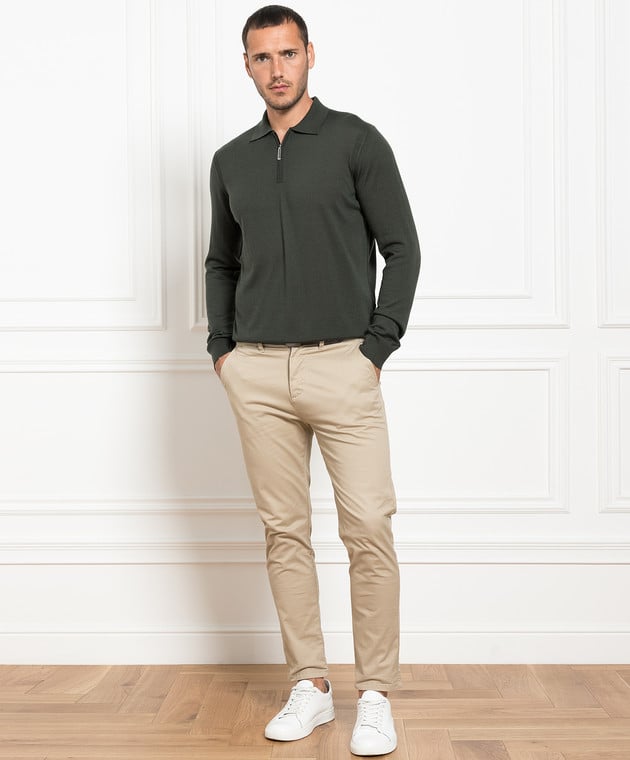 Stefano Ricci Green cashmere and silk polo shirt K606125P30F23302 image 2