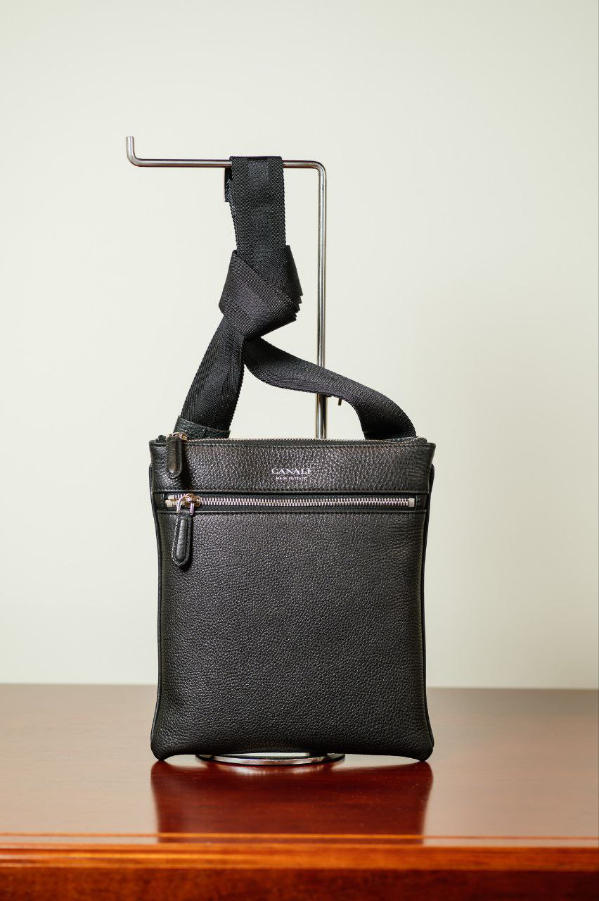 Canali Черная кожаная сумка через плечо NA00134P226101 изображение 6
