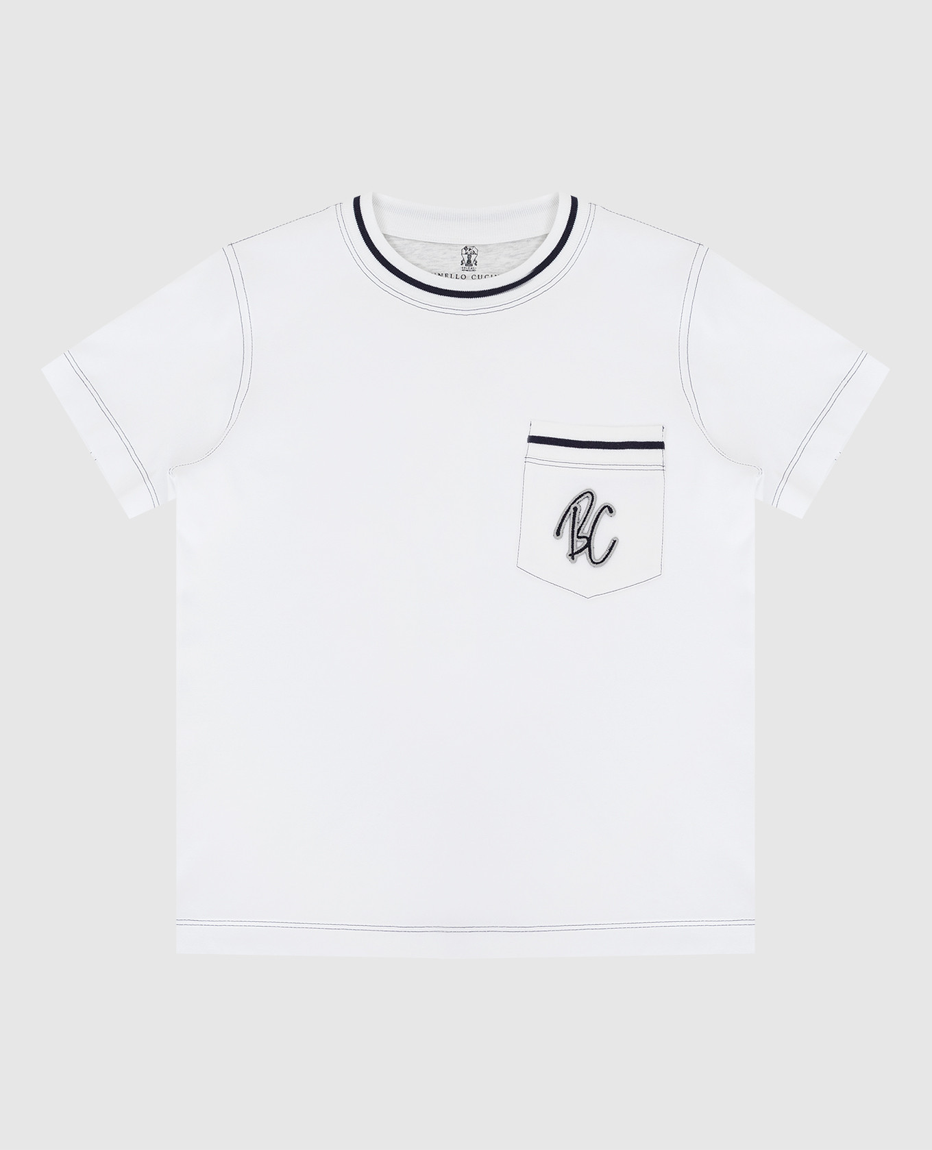 Детская белая футболка с монограммой