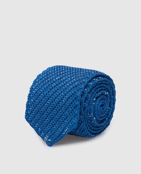 Stefano Ricci Дитяча синя краватка з шовку YCRM3600SETA