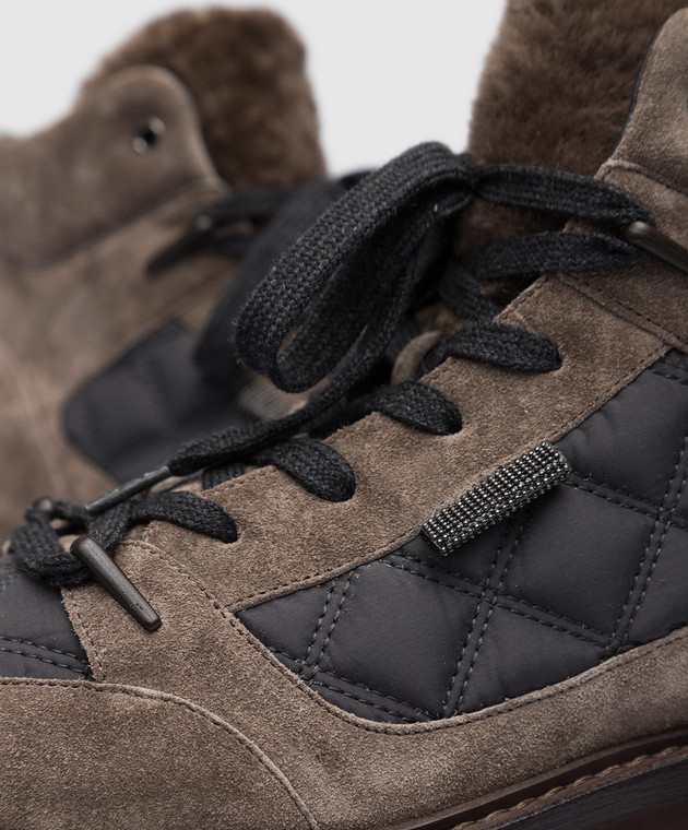 Brunello Cucinelli Коричневі комбіновані черевики MZSFG2377 зображення 5