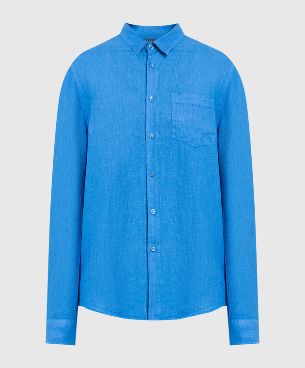 Vilebrequin Caroubis blue linen shirt CRSH9U10