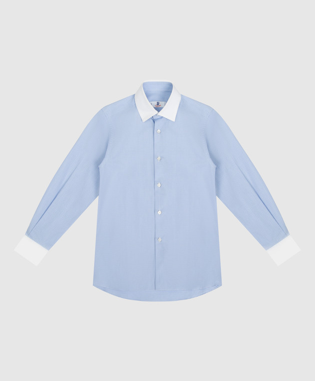 Stefano Ricci Children's blue checked shirt YC002316LJ1618