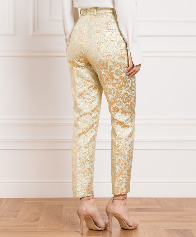 Dolce&Gabbana Green pants in a textured pattern FTA6STHJMLB image 4