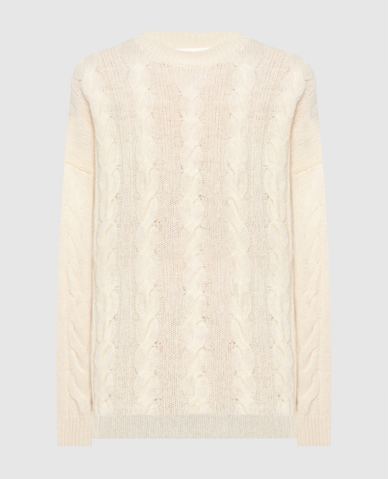 Beige sweater made of wool and cashmere in a textured pattern