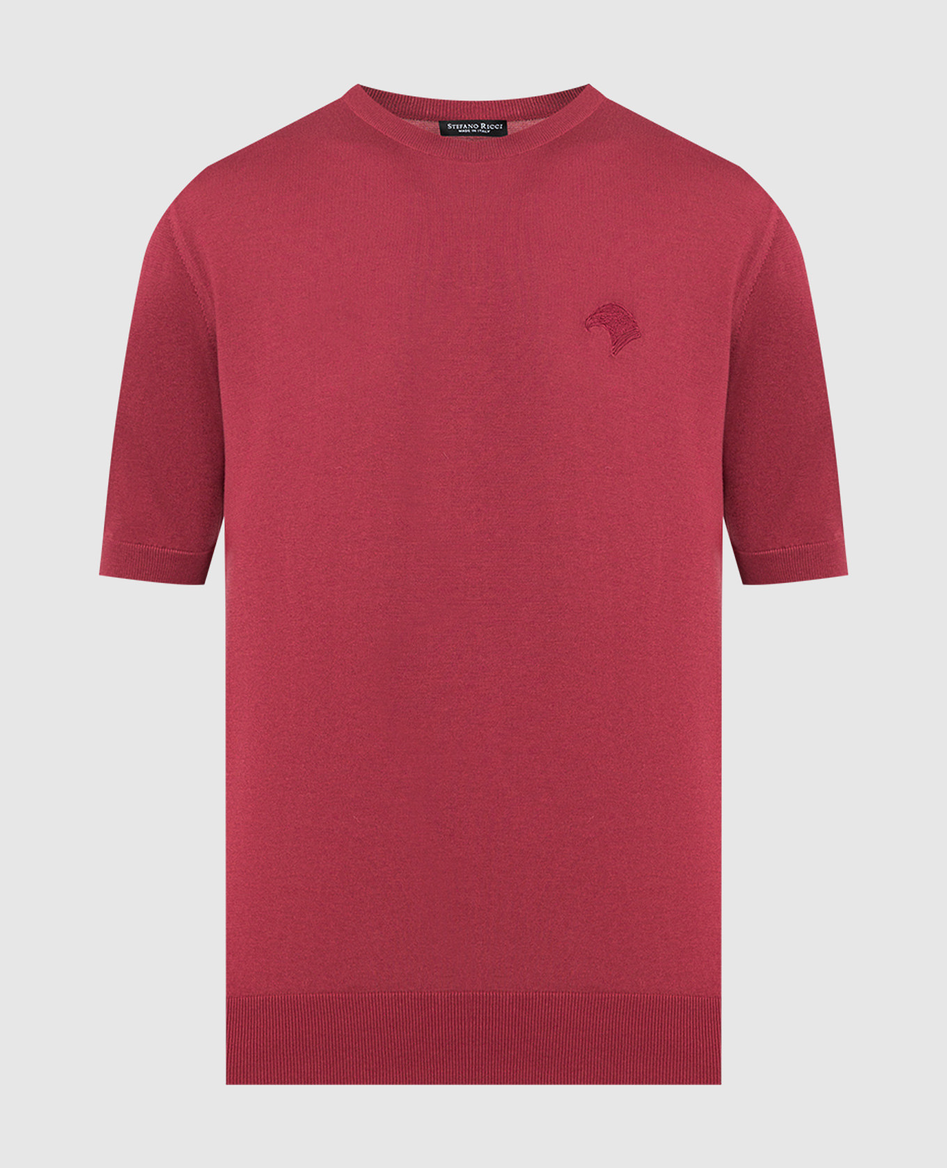 Burgundy t-shirt with logo embroidery